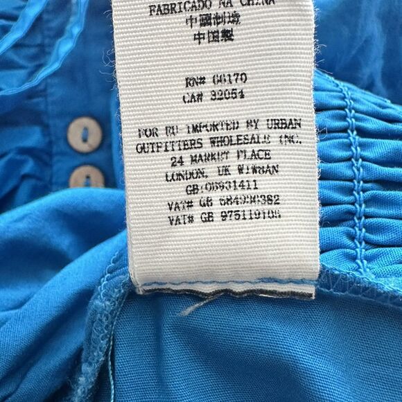 Free People L Bali Babe Royal Blue Bodycon Gather Cotton Halter Y2K Dress - Picture 9 of 10